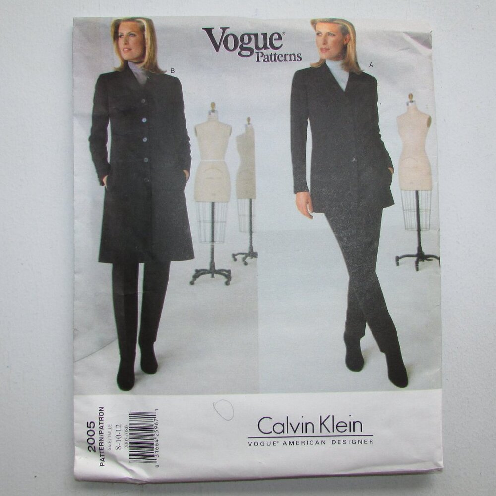 2 Calvin Klein Vogue Sewing Patterns - 2005, 1379 - Sz 8-10-12 - UNCUT